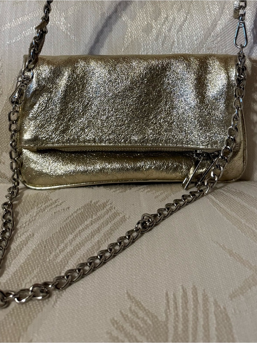Metallic Gold Chain Crossbody Bag